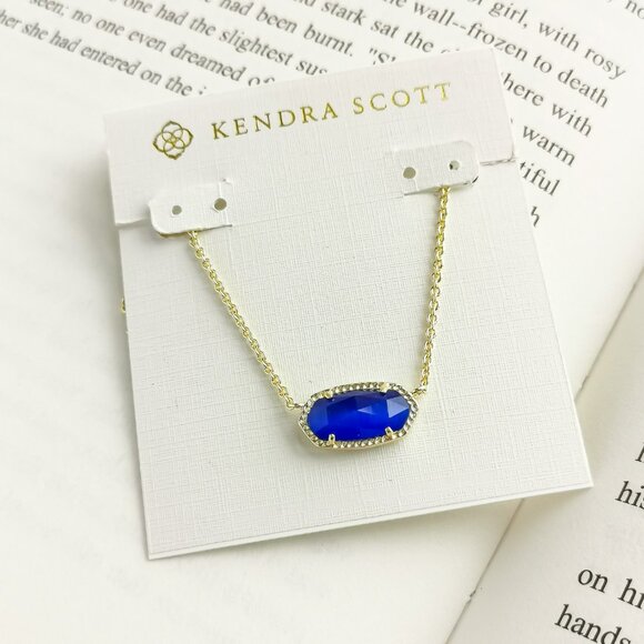 Kendra Scott Jewelry - NEW KENDRA SCOTT Elisa Cobalt Cat's Eye Gold Pendant Necklace AUTHENTIC
